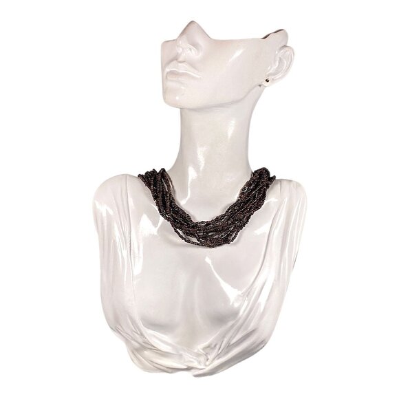 Silpada Bronze Beaded Necklace 17" Brown Glass Bead Torsade Artsy Boho N1815 - Picture 3 of 16